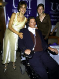 Paralyzed Actor Christopher Reeve Wife Dana and Daughter Alexandra at the National Horse Show