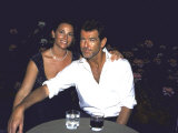 Actor Pierce Brosnan and Girlfriend Keely Shaye Smith at Talk Magazine Launch Party