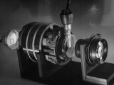Laboratory Scene of How Television Works Showing Image of Girl Being Focused Through a Lens