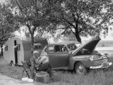 Buy Man Camping Alongside Highway 30 at AllPosters.com