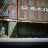 Shuttered Warehouse on the Lower East Side Lit by Late Day Sunlight
