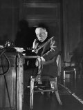 US Sectary of Interior Harold L. Ickes Talking on the Telephone