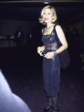 Actress Tatum O'Neal in See-Through Navy Blue Dress