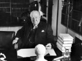 Sir Winston Churchill, Sitting Behind Desk at Chartwell