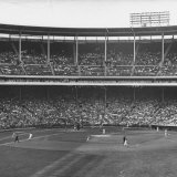Large Crowd of People Watching the Action of Dodger-Cubs Game Fat Wrigley Field