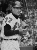 Cleveland Indians Jimmy Piersall Warming His Hands with a Hot Water Bottle before Going to Bat