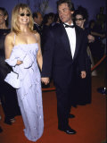 Actors Goldie Hawn and Kurt Russell, Wearing Tuxedo, at Academy Awards