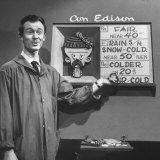 TV Weather Forcaster Tex Antoine Giving His Audience the Weather Forecast Premium Photographic Print