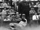 Baseball Player Orlando Cepeda Sliding into Home