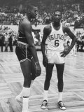 Basketball Players Bill Russell and Wilt Chamberlain During Game