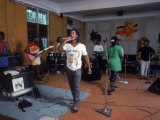 Musician Ziggy Marley Practicing with Band the Melody Makers