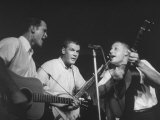 The Kingston Trio Bob Shane, Dave Guard, and Nick Reynolds During a Concert