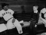 Baseball Player Willie Mays Talking to a Young Fan