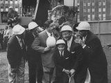 Buy Jackie Gleason, Toots Shor and Jack Demsey at Ground Breaking Ceremony for New Restaraunt at AllPosters.com