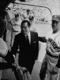Comedian Joe E. Brown Greeting the Players at the Los Angeles Coliseum