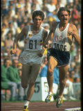 US Track Athlete Steve Prefontaine and Emiel Puttemans Running a Race at the Summer Olympics