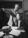 Radio Director Arch Oboler Talking to Woman