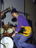 Tennis Pro John Mcenroe Playing the Guitar at the Opening of the All Star Cafe