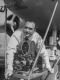 Speed Flier Paul Mantz, Standing Beside Plane Camera for Movie Work