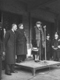 Buy Eleanor Roosevelt on a Platform with Microphones, Speaking in the East End at AllPosters.com