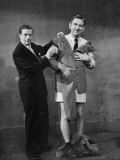 TV Comic Actors Ray Goulding and Bob Elliott, During a Scene from their TV Show Bob and Ray