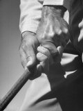 Golfer Ben Hogan Demonstrating Strong Grip for Woods and Irons