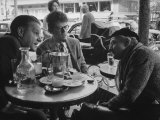Lawrence Durrell and Syliva Beach at a Sidewalk Cafe