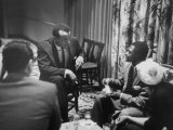 Singer/ Actor Harry Belafonte Talking with Kenya Politico Thomas Mboya