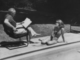 Director Joshua L. Logan Studying a Movie Script with Young Actress Jane Fonda