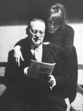 French Fashion Model Catherine Deneuve Talking with Her Father French Actor Maurice Docleac