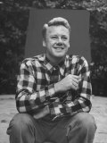 Actor Van Johnson at Home Outdoors