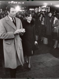 French Fashion Model Catherine Deneuve Attending Premiere with Actor Christian Marquand