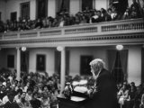 Poet Robert Frost Reciting His Own Poetry to Students and Faculty at Amherst