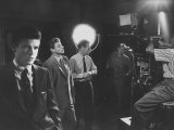 Ozzie Nelson with Sons Ricky and David on Set of TV Show