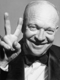 Buy Gop Presidential Candidate Dwight D. Eisenhower Smiling While Holding Up His Hand for Victory at AllPosters.com