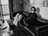Date Unknownauthor Michael Crichton Relaxing at Home on Couch