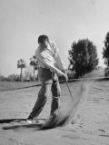 Golfer Ben Hogan Playing Golf in Sandtrap