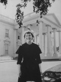 Mrs. Dwight D. Eisenhower, in Front of White House