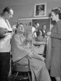 Gorgeous George Wagner Getting His Hair Styled before Wrestling Match