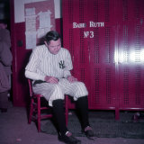 Baseball Player Babe Ruth in Uniform at Yankee Stadium