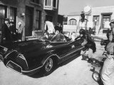 "Batman" Adam West and "Robin" Burt Ward During Shooting of Scene