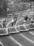 Rafer Johnson, Running Hurdles, at Aau Track Meet
