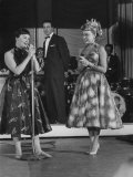 Suzan Zanuck and Terry Moore on the Stage Singing to Entertain the Other Guests