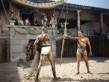 Actors Woody Strode and Kirk Douglas in a Scene from the Film
