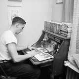 Hockey Great Jean Beliveau Autographing Photos