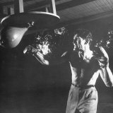 Buy Actor Jack Palance in Boxing Trunks and Gloves, Hitting Punching Bag at AllPosters.com