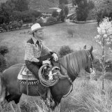 Buy Actor Gene Autry Astride His Horse Championn Surveying His Ranch at AllPosters.com