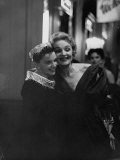 Actress Marlene Dietrich Hugging Actress Judy Garland at the Premiere of 