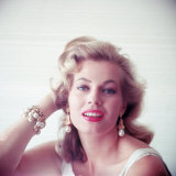 Portrait of Swedish-Born Actress Anita Ekberg with Ornate Bracelet and Earrings