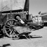 Actor Kirk Douglas Clowning on the Set of the Western Action Film "Gunfight at O.K. Corral"
